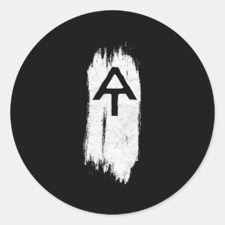 Pegatina Redonda Camino Appalachiano Blanco En Senderismo Minimalis