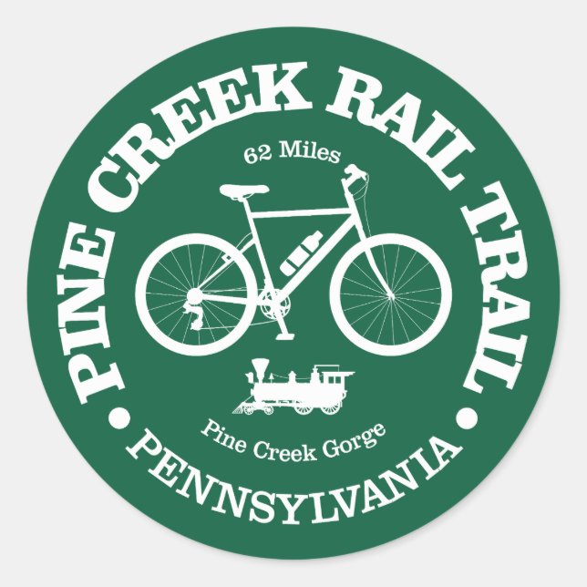 Pegatina Redonda Camino de Pine Creek (ciclismo) (Anverso)