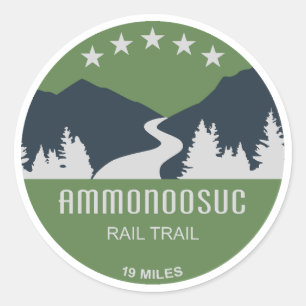 Pegatina Redonda Camino de Rail Ammonoosuc New Hampshire