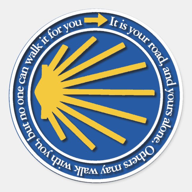 Pegatina Redonda Camino de Santiago (Anverso)