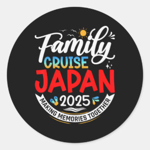 Pegatina Redonda Camino familiar Japón 2025 Vacaciones familiares c