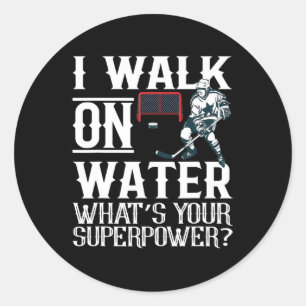 Pegatina Redonda Camino por la Juventud Femenina Hockey sobre Hielo