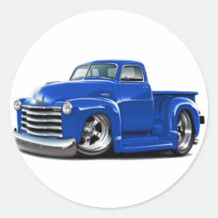 Pegatina Redonda Camión 1950-52 del azul de Chevy