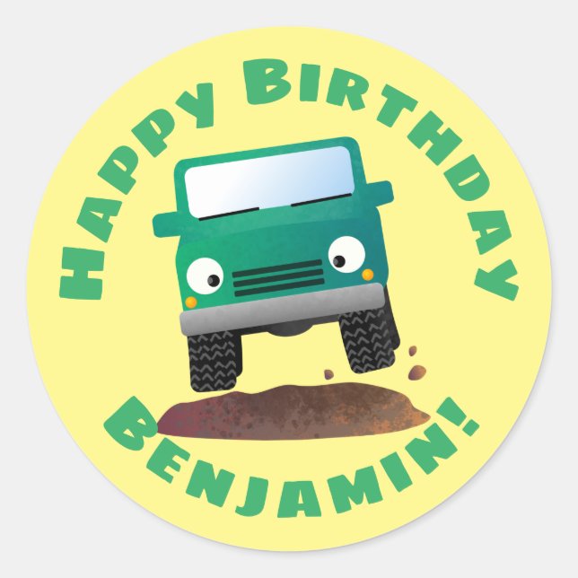 Pegatina Redonda Camión 4X4 para vehículos fuera de carretera perso (Anverso)