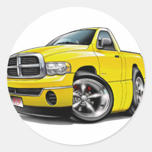 Pegatina Redonda Camión amarillo Dodge Ram 2003-09