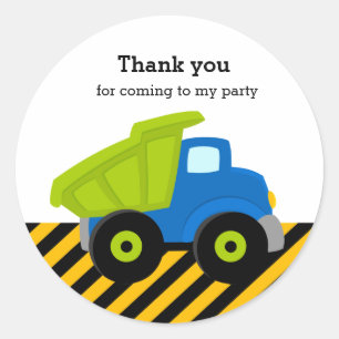 Pegatina Redonda Camión de construcción