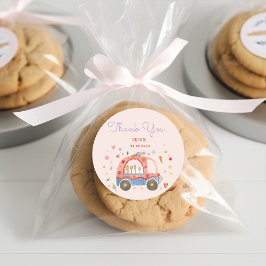 Pegatina Redonda Camión de helados Casuales de divertidos niños cum