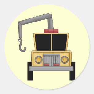 Pegatina Redonda Camión de remolque