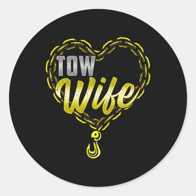 Pegatina Redonda Camión de remolque de remolque de remolque (Anverso)