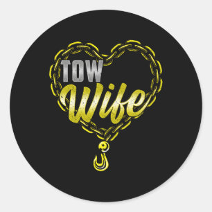 Pegatina Redonda Camión de remolque de remolque de remolque