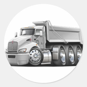 Pegatina Redonda Camión del blanco de Kenworth T440