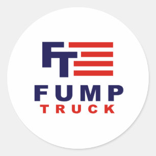 Pegatina Redonda CAMIÓN FUMP - Anti-Trump -