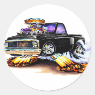 Pegatina Redonda Camión negro 1970-72 de Chevy C10