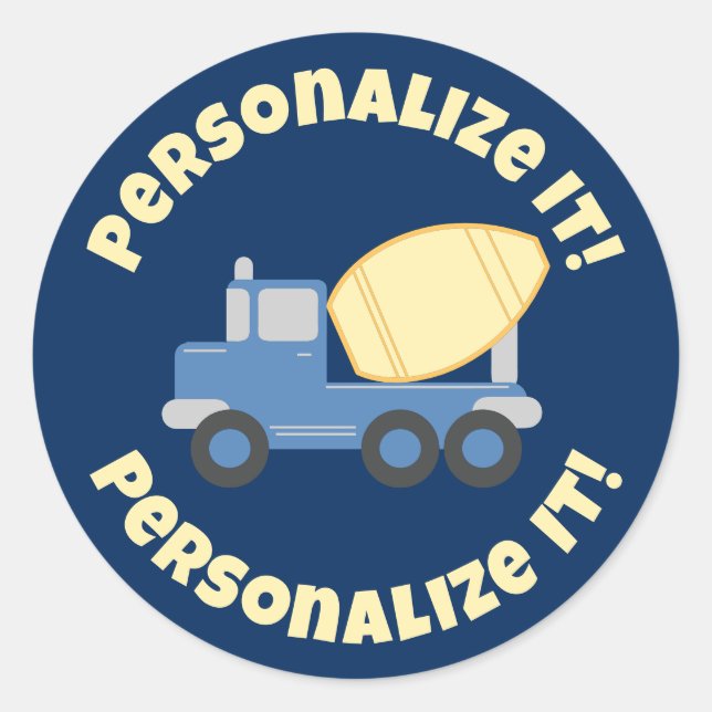 Pegatina Redonda Camión pequeño (Anverso)