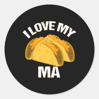 Pegatina Redonda Camión Taco que amo mi tacoma