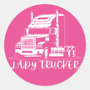 Pegatina Redonda camionera Lady trucker Lady camionera camionera