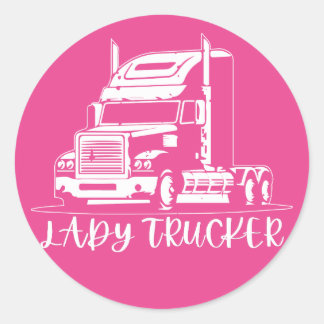 Pegatina Redonda camionera Lady trucker Lady camionera camionera