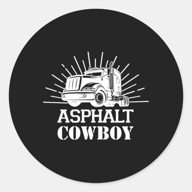 Pegatina Redonda Camionero Camionero Camiones Amor Idea Graciosa De (Anverso)