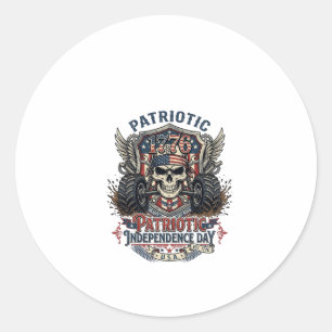 Pegatina Redonda Camioneta Monstruo Patriótica 1776 Fuera de Carret