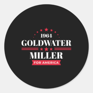 Pegatina Redonda Camisa Byrry Goldwater Republicano Campaña 1964
