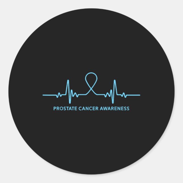 Pegatina Redonda Camisa contra el cáncer de próstata - Conciencia s (Anverso)