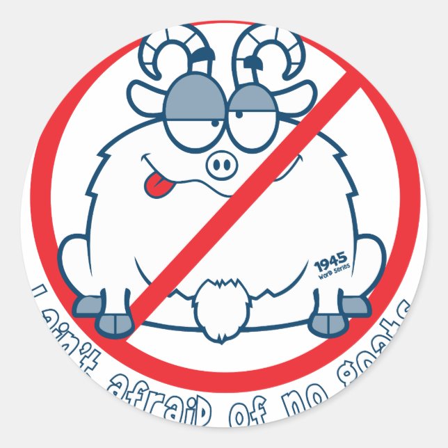 Pegatina Redonda camisa de cabra chicago de cubs (Anverso)