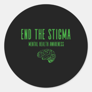Pegatina Redonda Camisa de Concienciación sobre la Salud Mental - E