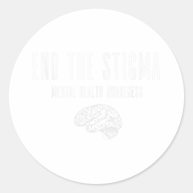 Pegatina Redonda Camisa de Concienciación sobre la Salud Mental - E (Anverso)