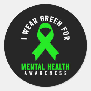 Pegatina Redonda Camisa de Concienciación sobre Salud Mental - Salu