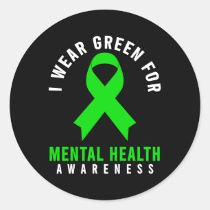 Pegatina Redonda Camisa de Concienciación sobre Salud Mental - Salu