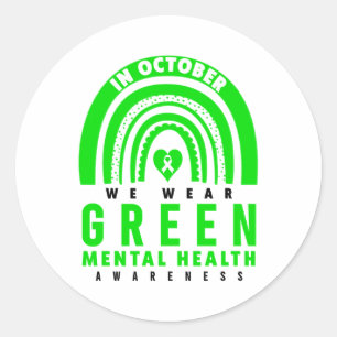 Pegatina Redonda Camisa de Concienciación sobre Salud Mental - Salu