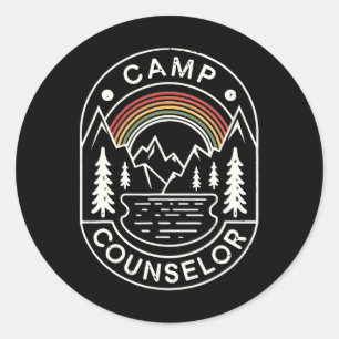 Pegatina Redonda Camisa de consejero de campamento Campista Persona