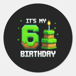 Pegatina Redonda Camisa de cumpleaños es mi juego gracioso de cumpl
