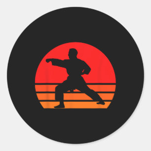 Pegatina Redonda Camisa de karate negro1