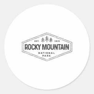 Pegatina Redonda Camisa de la Rocky Mountains National Park Insigni
