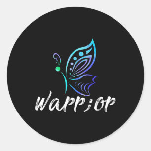 Pegatina Redonda Camisa de Mariposa Semicolon - Awa para la prevenc
