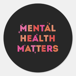 Pegatina Redonda Camisa de Salud Mental, Concienciación sobre Salud