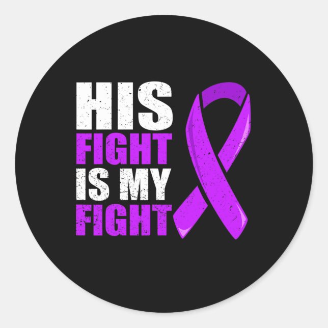 Pegatina Redonda Camisa de sensibilización contra el cáncer de pánc (Anverso)