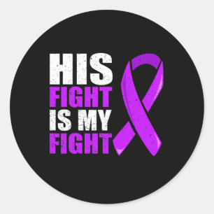 Pegatina Redonda Camisa de sensibilización contra el cáncer de pánc