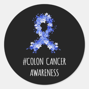 Pegatina Redonda Camisa de sensibilización sobre el cáncer de colon