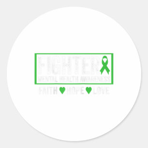 Pegatina Redonda Camisa de sensibilización sobre la salud mental - 