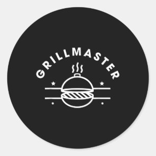 Pegatina Redonda Camisa Grillmaster - Maestro Bbq