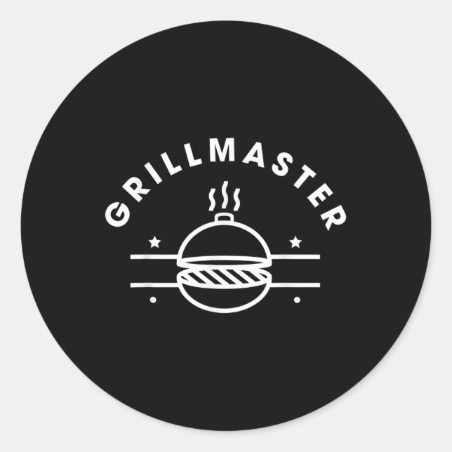 Pegatina Redonda Camisa Grillmaster - Maestro Bbq (Anverso)