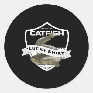 Pegatina Redonda Camisa Lucky de Catfish Accesorios Divertidos para