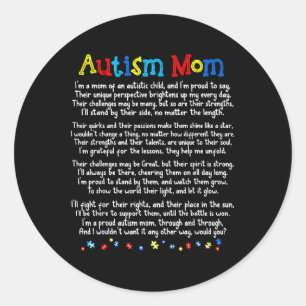 Pegatina Redonda Camisas De Autismo Sean Como Camisas De Conciencia