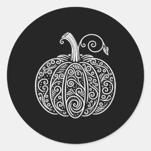 Pegatina Redonda Camisas de calabaza Las mujeres se burlan del Día