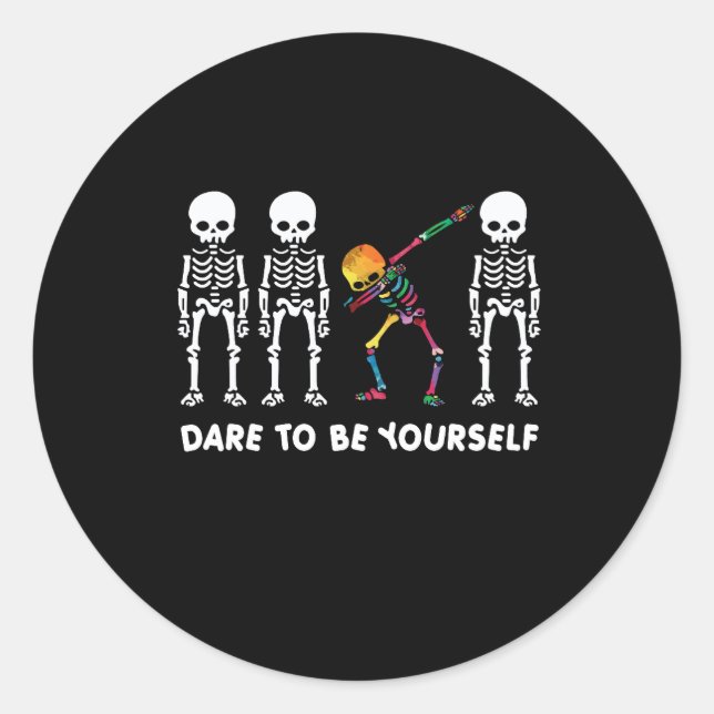 Pegatina Redonda Camisas de ilustracion de skateboarding (Anverso)