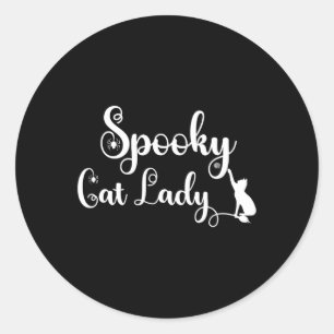 Pegatina Redonda Camisas de mamá de gatos fantasmales