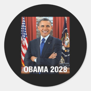 Pegatina Redonda Camisas de Obama 2028 votan a Obama por el preside