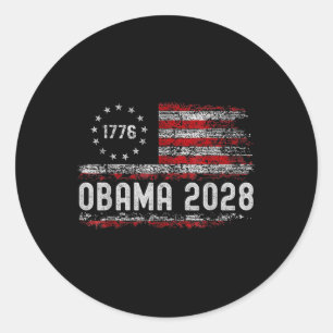 Pegatina Redonda Camisas de Obama 2028 votan a Obama por el preside